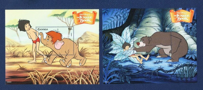 GAMBIA -  Sc 2100-2101 -  FVF MNH S/S -- DISNEY Jungle Book - 1999