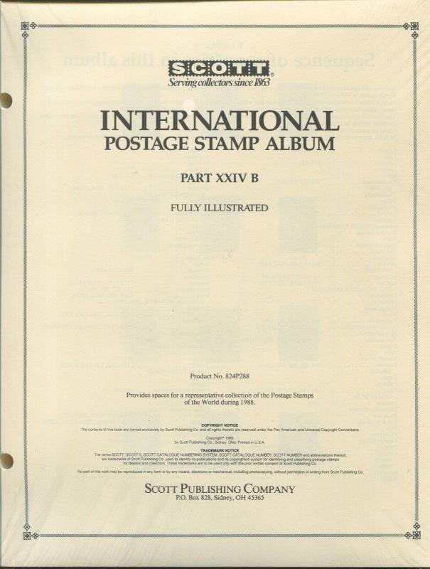 Scott International Postage Stamp Album # 24B 1988 KUWAIT - ZAMBIA 396 PAGES