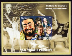 Sao Tome and Principe 2005 PAVAROTTI-THE BEATLES PAUL McCARTNEY SS IMPERFORATED