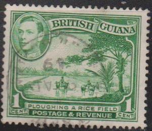 BRITISH GUIANA Scott # 230a Used - KGVI & Plowing Rice Field