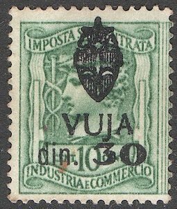 SLOVENIA 1945 30d on 10c Italy Yugoslav Occupation Revenue, Mint NH VF