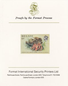 BELIZE 1984 MARINE LIFE imperf on FORMAT INT PROOF CARD