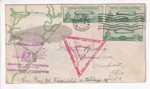 1933 Century of Progress Exhib. Graf Zeppelin Flight, 3x 50c Baby Zeps (48846)