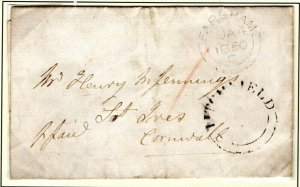 GB HANTS Cover *TITCHFIELD* UDC Fareham CDS Botley Mille Cash Letter 1850 EP449 