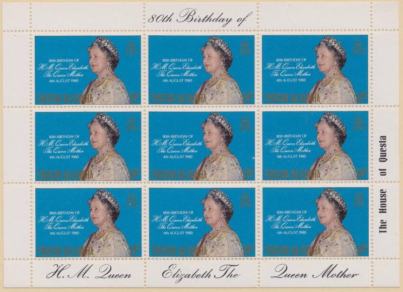 TRISTAN DA CUNHA MNH Scott # 277 80th Birthday Queen Elizabeth II (1 Sheet) -2