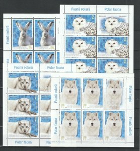 Romania STAMPS 2020 POLAR ANIMALS FOX OWL WOLF SHEETS UNUSED POST