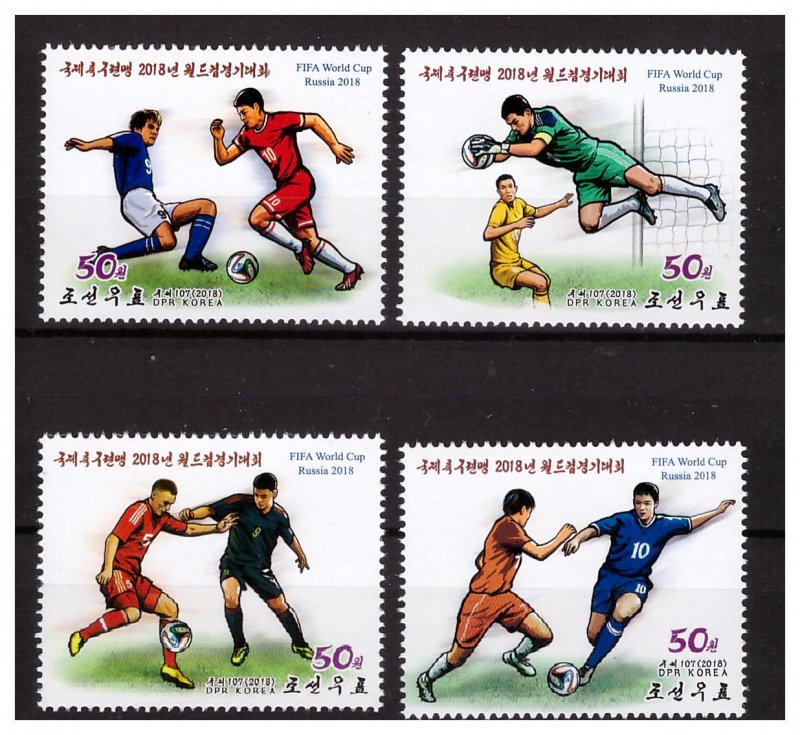 N KOREA 2018 World Cup Football/Soccer 4 v set MNH