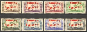 Lebanon Scott 189-96 Unused HOG - 1946 Flags and Soldiers O/Ps - SCV $35.00