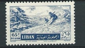 LEBANON  SG525 1955 65p SKIING MNH