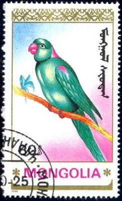 Bird, Parrot, Mongolia stamp SC#1901 used