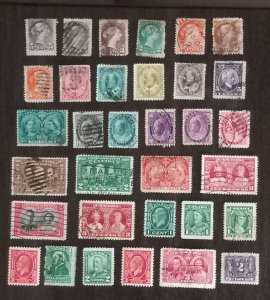 CANADA LOT (33) USED 1870-1939 F-VF SMALL COLLECTION