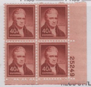 1050 40c John Marshall 25249 LR Plate Block