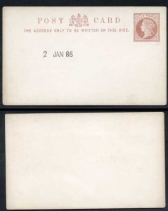 1885 ESSAY for the 1/2d Post Card Handstamped 2nd January 1885