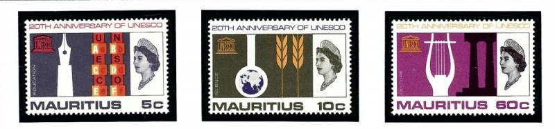 Mauritius 299-301 MNH 1966 Unesco