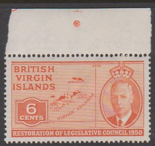 British Virgin Islands Sc#98 MNH - 2 tiny spots of gum disturbance