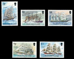 Falkland Islands 1991 QEII Ships set complete MNH. SG 613-625. Sc 486a-498a.