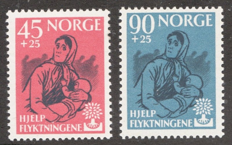 1960 Norway - Sc #B64-65 Semi-postal World Refugee Year - MNH stamps Cv$17