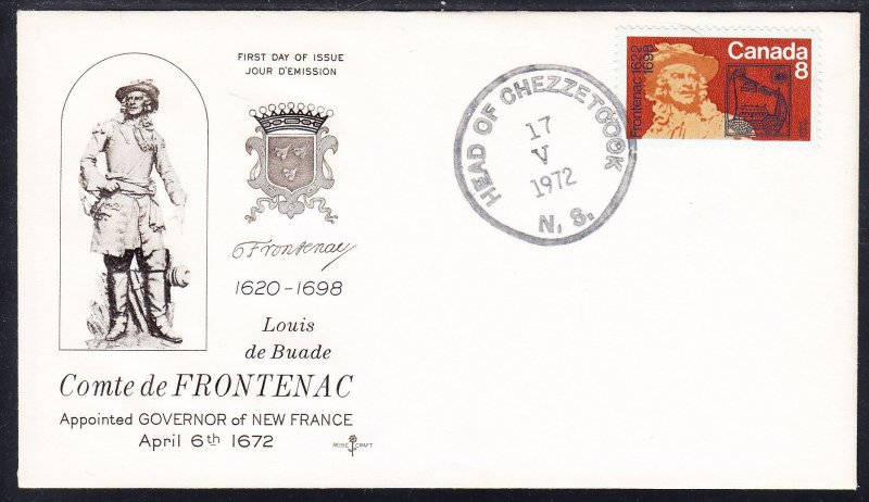 Canada Scott 561p Rose Craft FDC - Conte de Frontenac