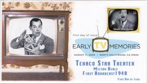 AO-4414a-1, 2009, Early TV Memories, FDC, Add-on Cachet, Digital Color Postmark,