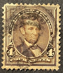 US #269 Used F/VF 4c Abraham Lincoln 1895 SCV~$3.50 [G25.5.1]