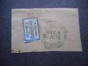 U.S. Local Stamp # 15L15 Fine Used Tied to Hand Stamped Blood  Piece