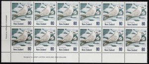 New Zealand 1990 80c Ross Dependency Plate Block UHM