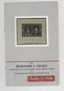 Firby Auction Catalog NICKLE Collection  QUEBEC TERCENTENARY & MACDONALD CARTIER