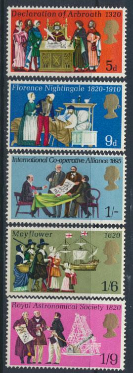 GB QE II Mint Never Hinged  SG 819 - 823 set