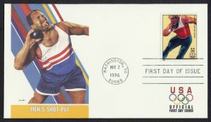 #3068i 32c Men's Shot Put, Fleetwood FDC **ANY 5=FREE SHIPPING**