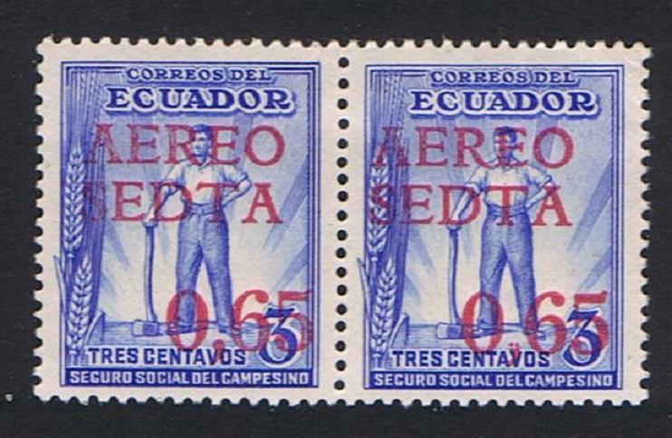 Ecuador 'Aereo SEDTA' Overprint pair SG#582a SC#C64