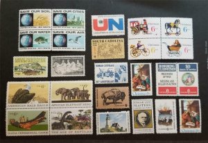 1970 US Commemorative Stamp Year Set MNH OG Mint 1387-1392 1405-1422