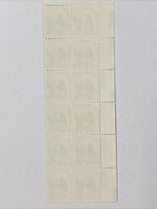 1596D 13Cent Eagle&Shield Line Perf Plate Block Of 12 MNH