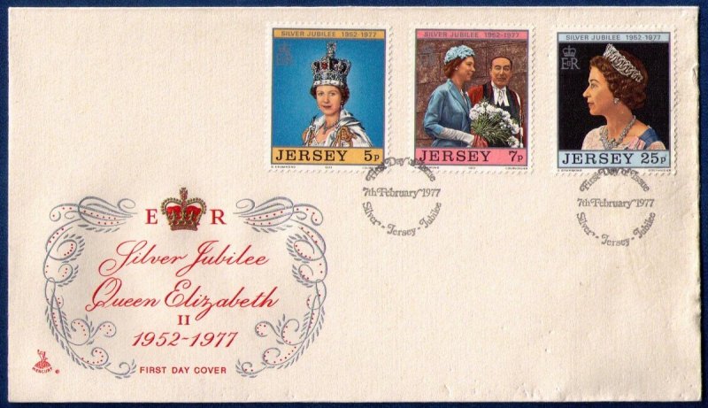 Jersey Sc 168-170 FDC Cover Silver Jubilee Queen Elizabeth II VF (1977):