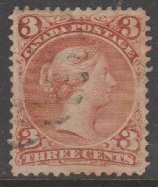Canada Scott #25 Stamp - Cat $40 - Used Single