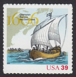 USA - CANADA = 2006 Joint Issue = 400th Settlement = Champlain Ship = USA #4073