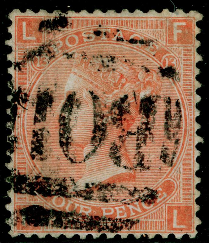 SG94, 4d vermilion plate 13, FINE used. Cat £29. B01 ALEXANDRIA. FL