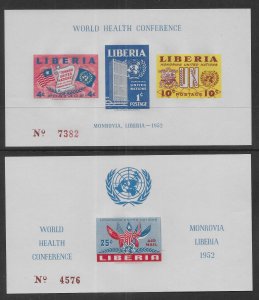 Liberia 340a, C70a 1952 UN s.s. Imperf MNH 2021 Scott c.v. $8