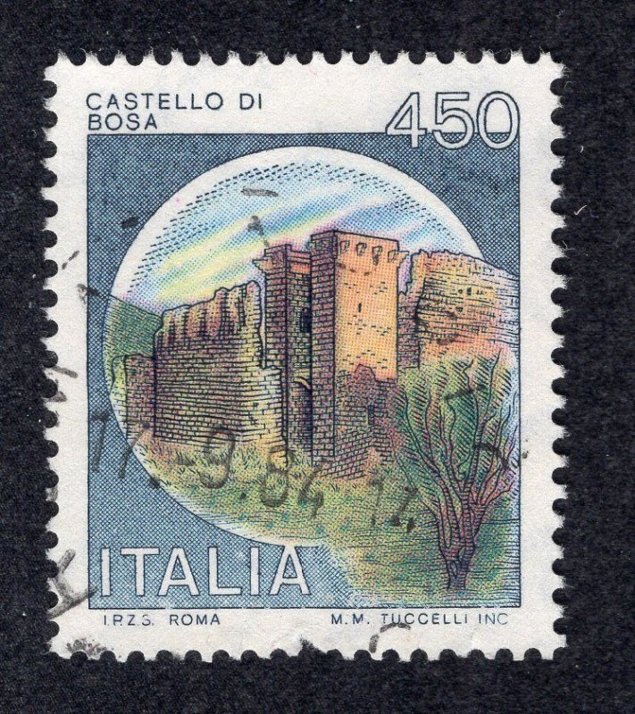 Italy 1980 450 l Castles, Scott 1425 used, value = 25c