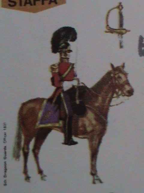 ​SCOTLAND-STAFFA STAMP-1974-MILITARY UNIFORMS SOLDIERS ON HORSE CTO-SHEET VF