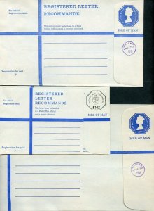 ISLE OF MAN  LOT  OFFICIAL REGISTERED LETTER POSTAL ENVELOPES ETC MINT & USED 