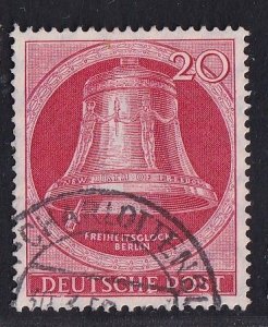 Germany  Berlin #9N72  used 1951  freedom bell  clapper to the left 20pf