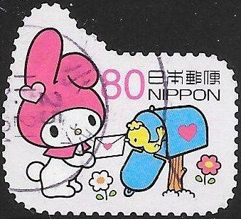 Japan 3557i Used - Greetings - My Melody Receiving Letter from Bird In Mailbox