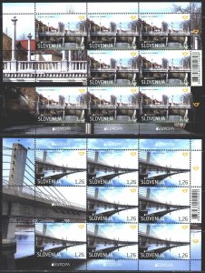 Slovenia. 2018. Small sheet 1304-5. Bridges, europe-sept. MNH.