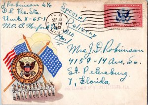 United States Military 16c Bi-color Great Seal Airmail Special Delivery 1943 ...