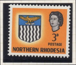 NORTHERN RHODESIA:  1963 early QEII issue fine Mint hinged 3d. value