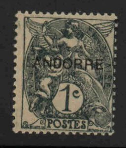 (French) Andorra Scott 4 MH* 1931 Andorre overprint stamp