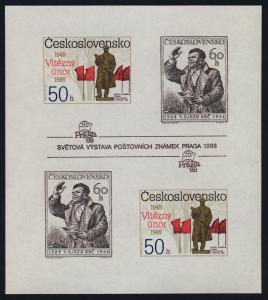 Czechoslovakia 2670 imperf s/s MNH Klement Gottwald, Flags