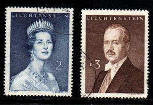 Liechtenstein # 357-58 ~ Short Set 2 of 3 ~ Used, HMR ~ cv 4.00