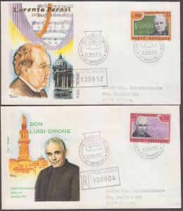 VATICAN Sc #526-7.2 SET of 2 DIFF FDC X 2 STAMPS ORATORIO HALELUJAH by PEROSI