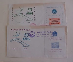 CUBA HAVANA FDC SHEETLETS 2 DIFF. 1963